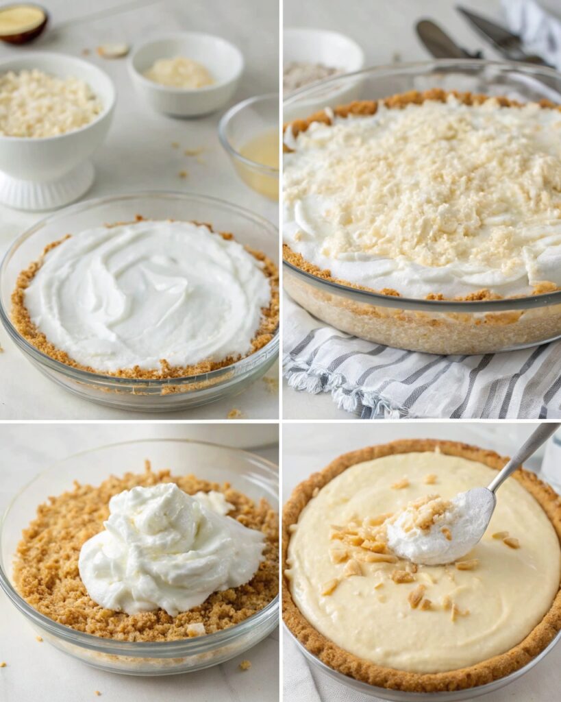 Making a coconut cookie crust for no-bake coconut pie