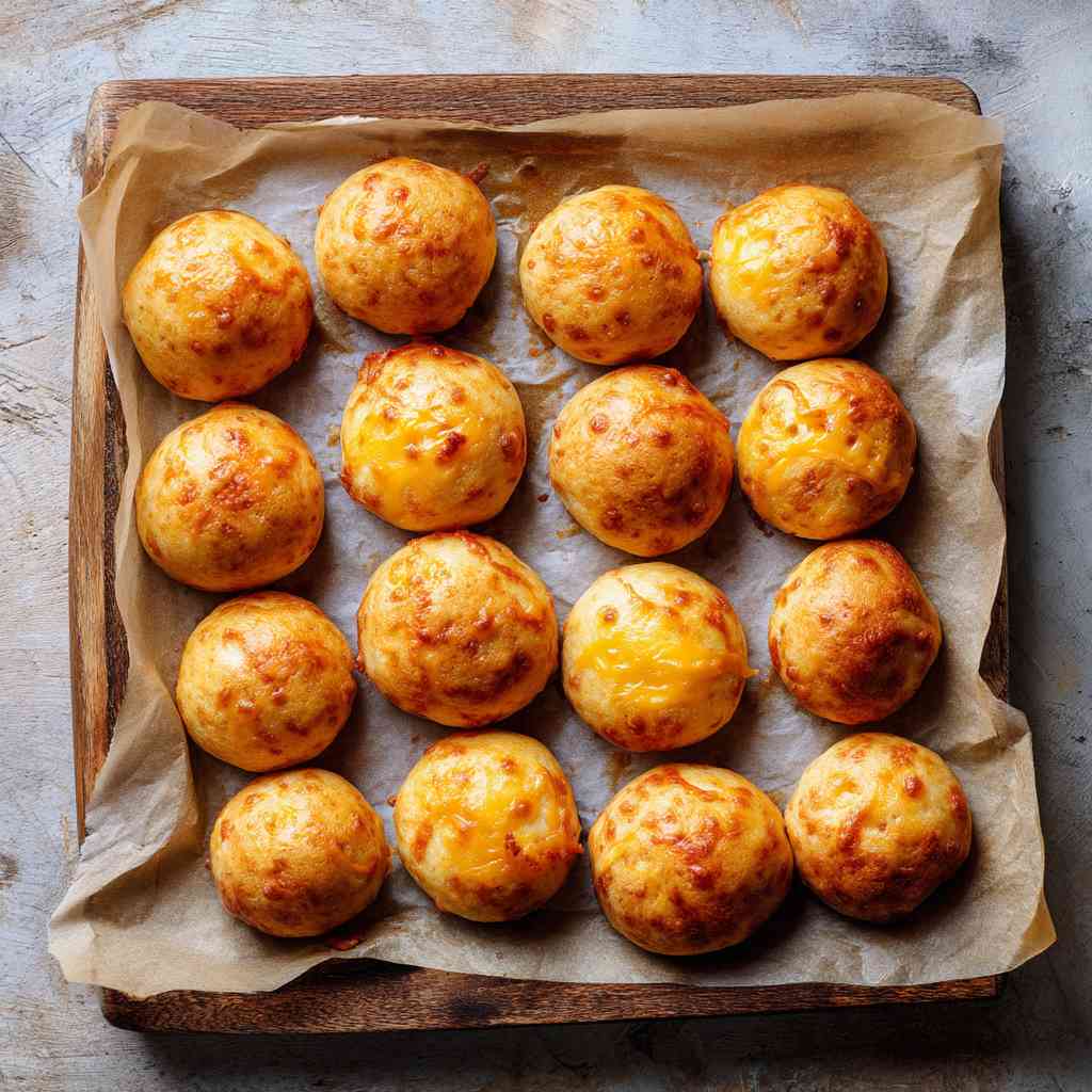 Cheddar mochi bread recipe fresh from the oven