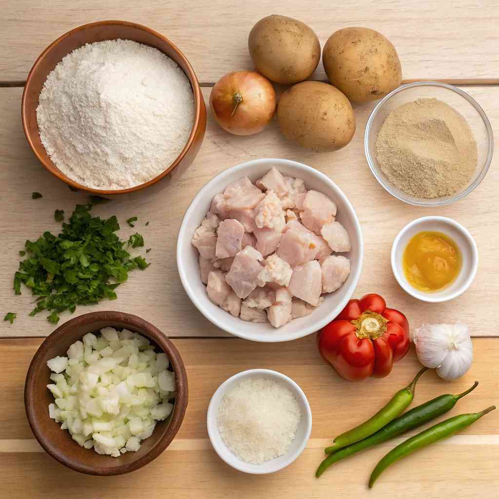Ingredients for Filipino chicken empanada recipe