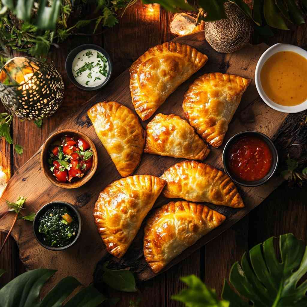 Served Filipino chicken empanadas with dipping sauce