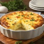 Keto cottage cheese egg bake fresh out of the oven