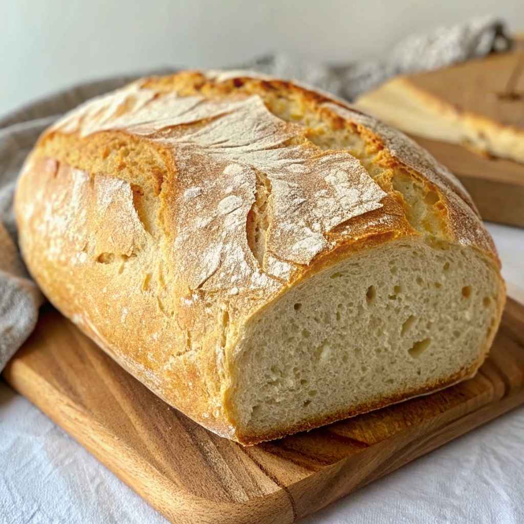 No knead gluten free bread on parchment