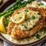Parmesan crusted chicken recipe on plate