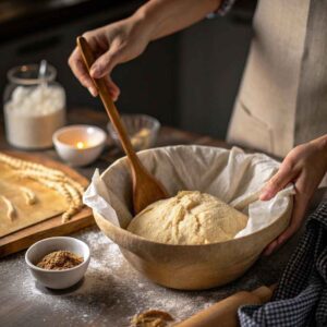 No knead gluten free bread dough resting